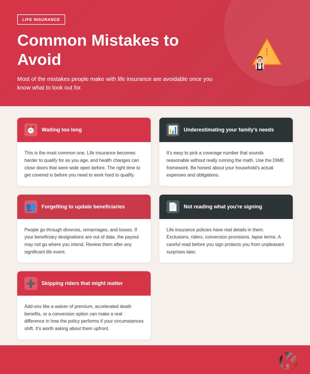 Mistakes to avoid while choosing life insurance