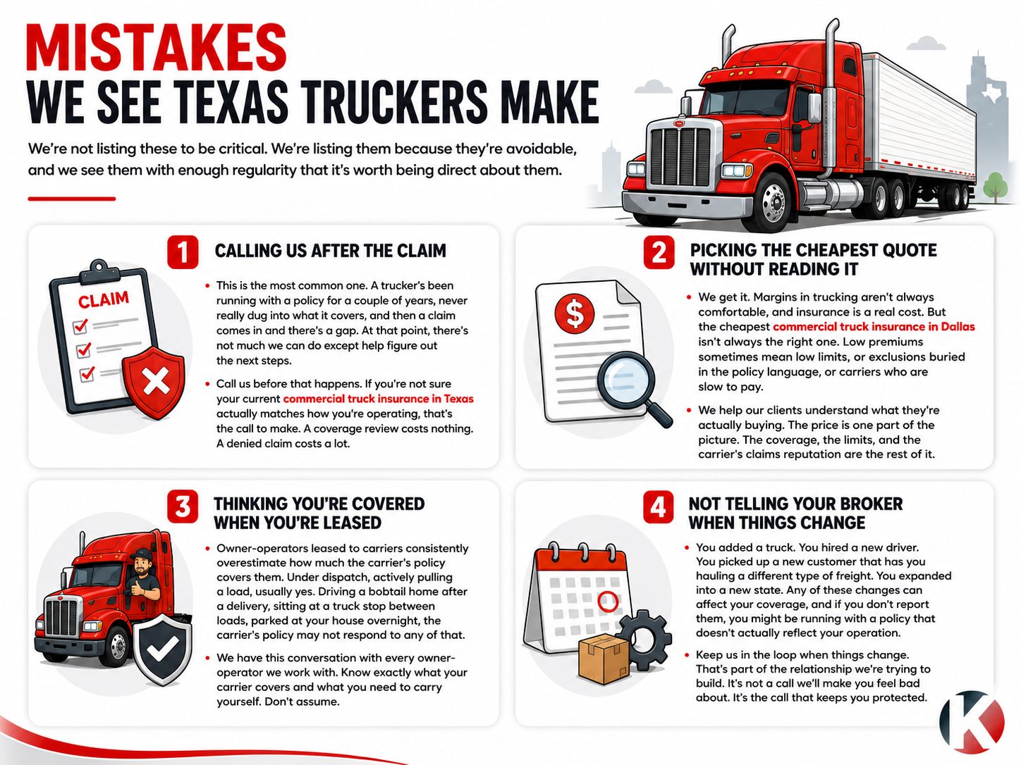 Mistakes We See Texas Truckers Make